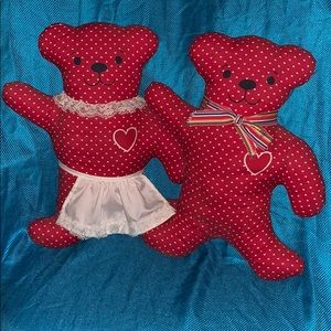Red and White stuffed Bears